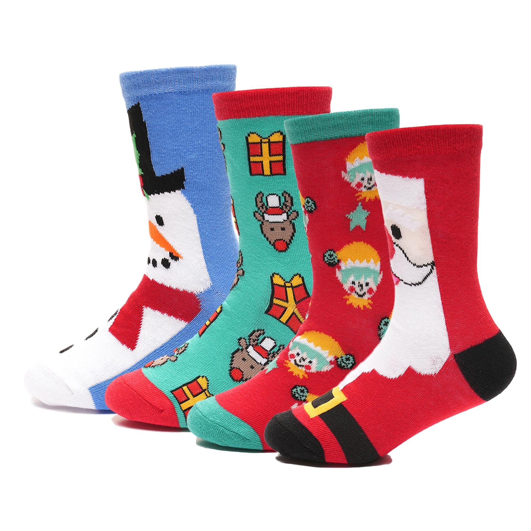 Kids Boys Girls Cotton Rich Christmas Socks Xmas Festive Soft Winter Socks