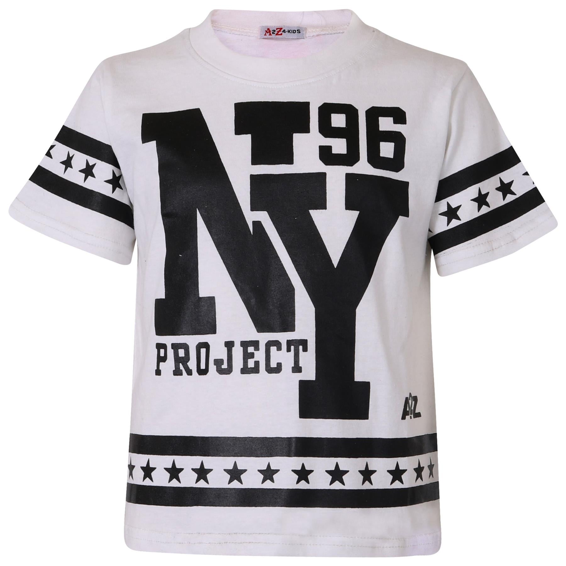 Kids Boys Girls Shorts 100% Cotton NY New York Top and Short Set
