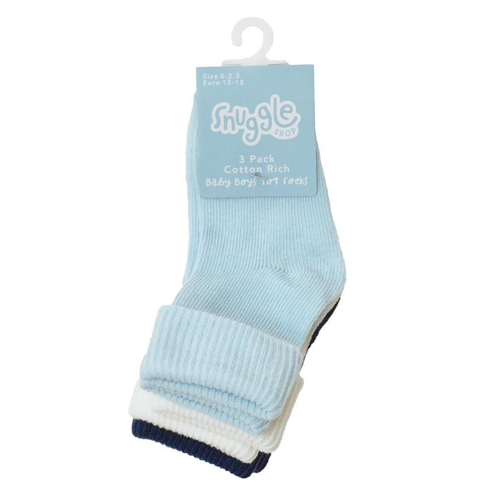 Infant Toddler Baby Boys Girls Plain TOT Socks Pack of 3 Kids Newborn Socks