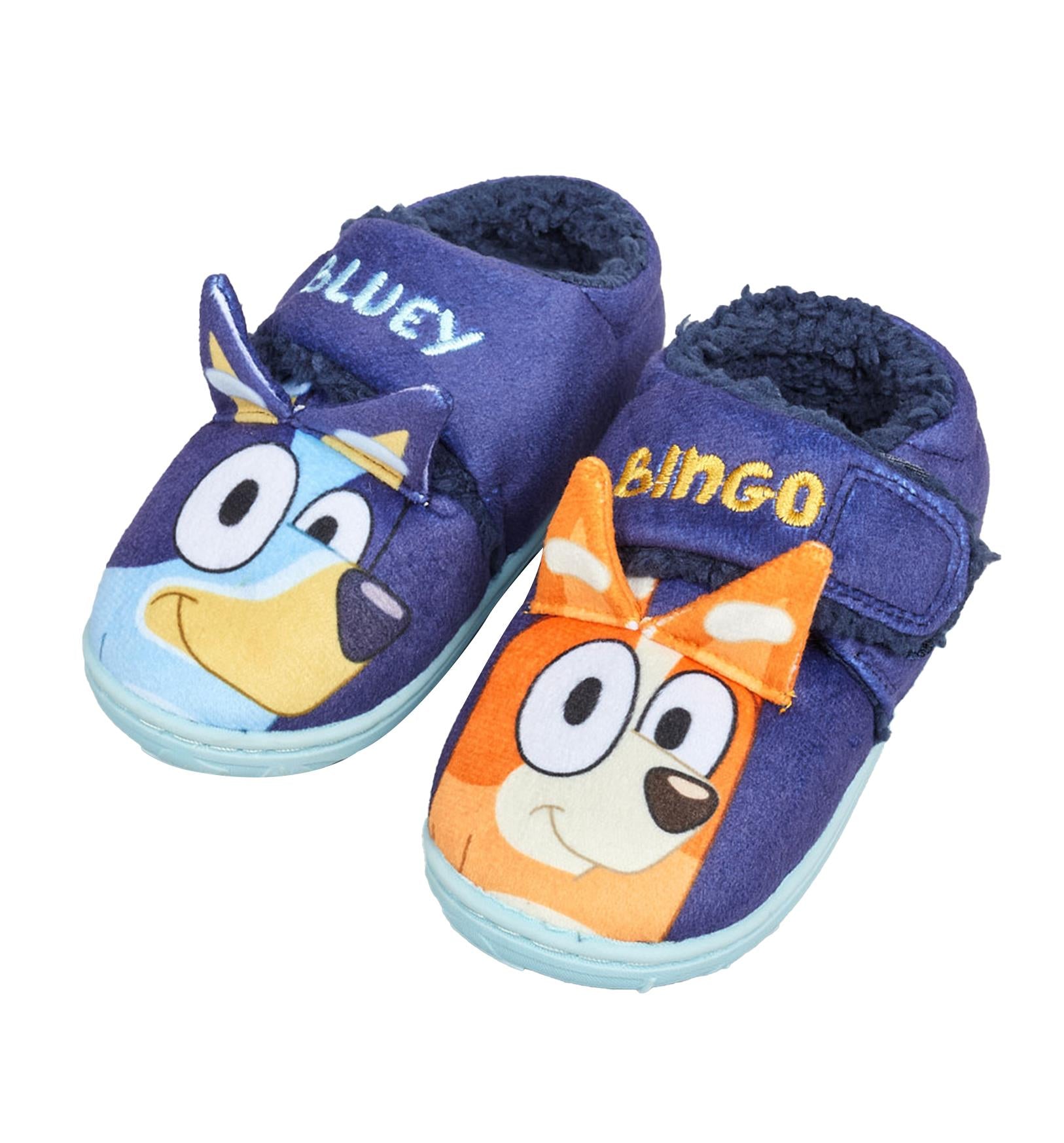 Kids Boys Slippers Bluey Bingo 3D Ears Officially Licensed Soft Warm Slipper