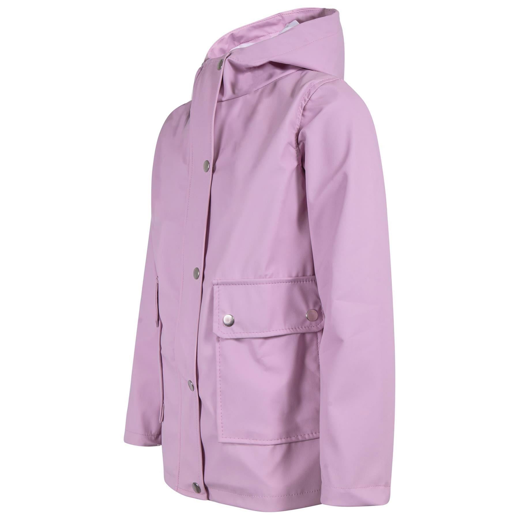 Girls Boys PU Raincoat Jacket Lilac Waterproof Coat
