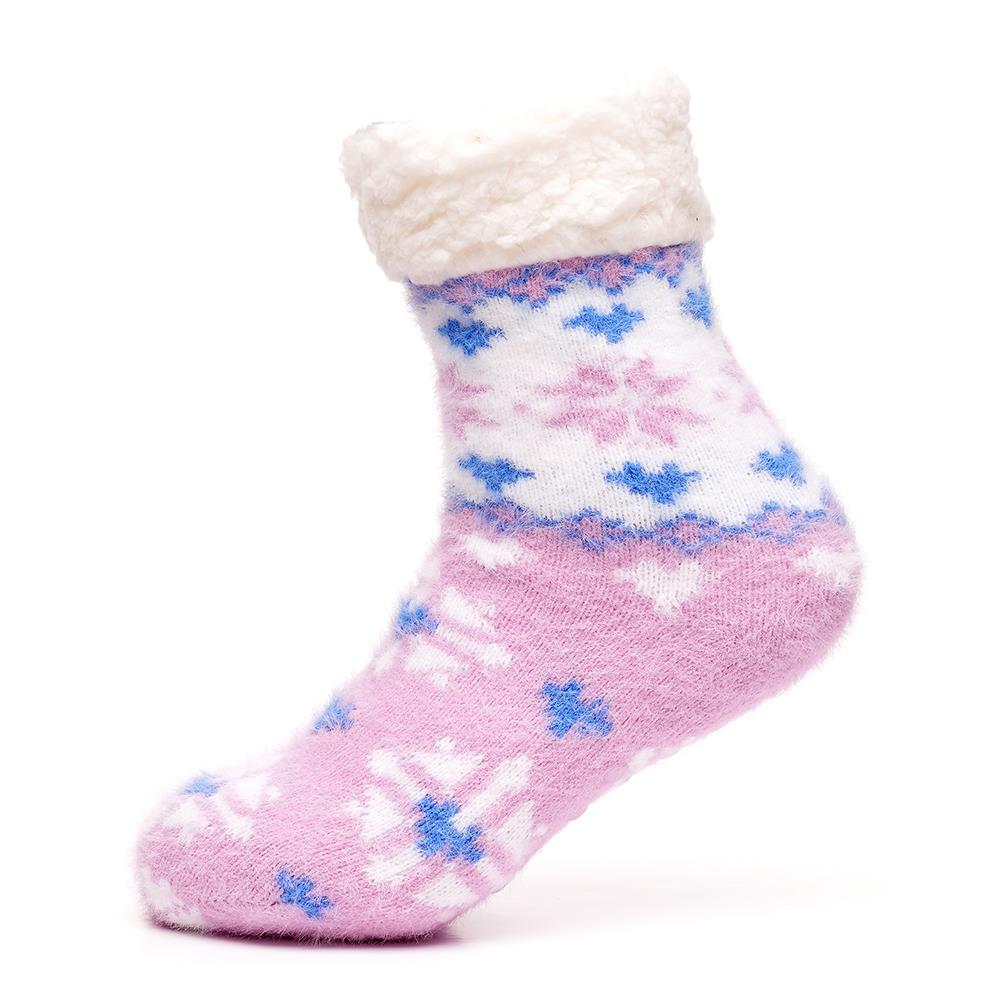 A2Z Ladies Super Soft Fairisle Bed Cosy Fluffy Socks With Sherpa Lining Socks