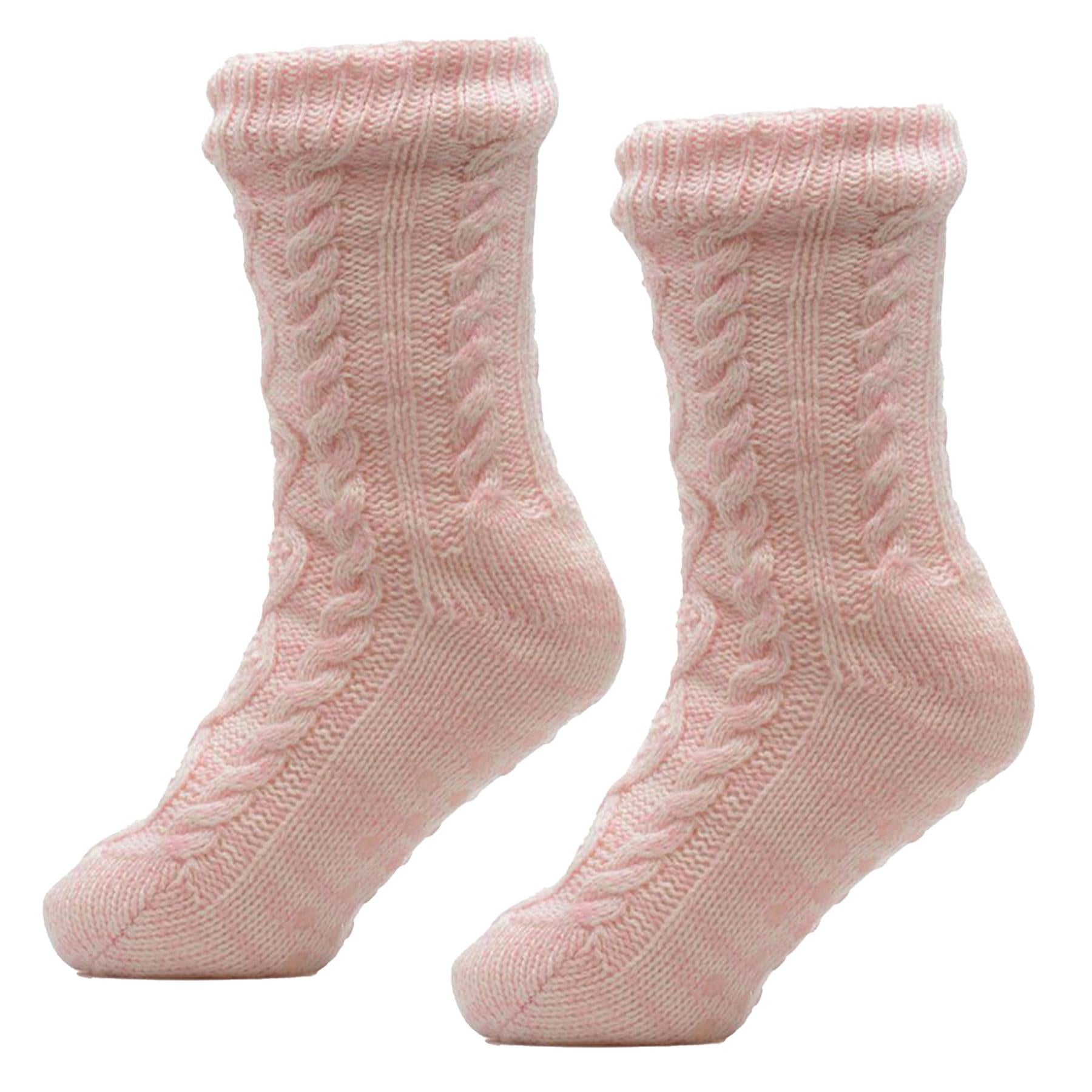 A2Z Ladies Twist Yarn Cable Lounge Sock Sherpa Lining Comfort For Daily Wear