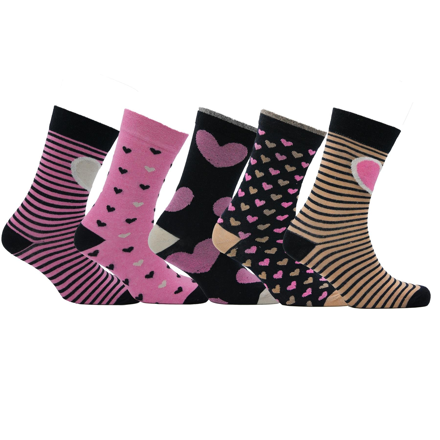 A2Z Ladies Socks Pack of 5 Exquisite Elegance Cotton Rich Gift Box Womens Socks