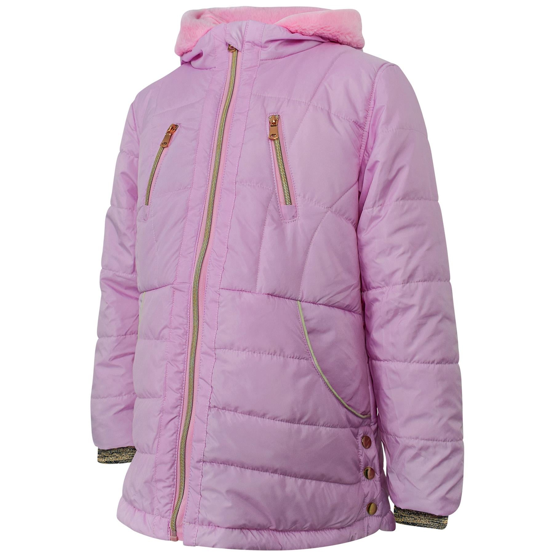 Kids Girls Longline Fashion Baby Pink Padded Jacket - Kids Clothing Store