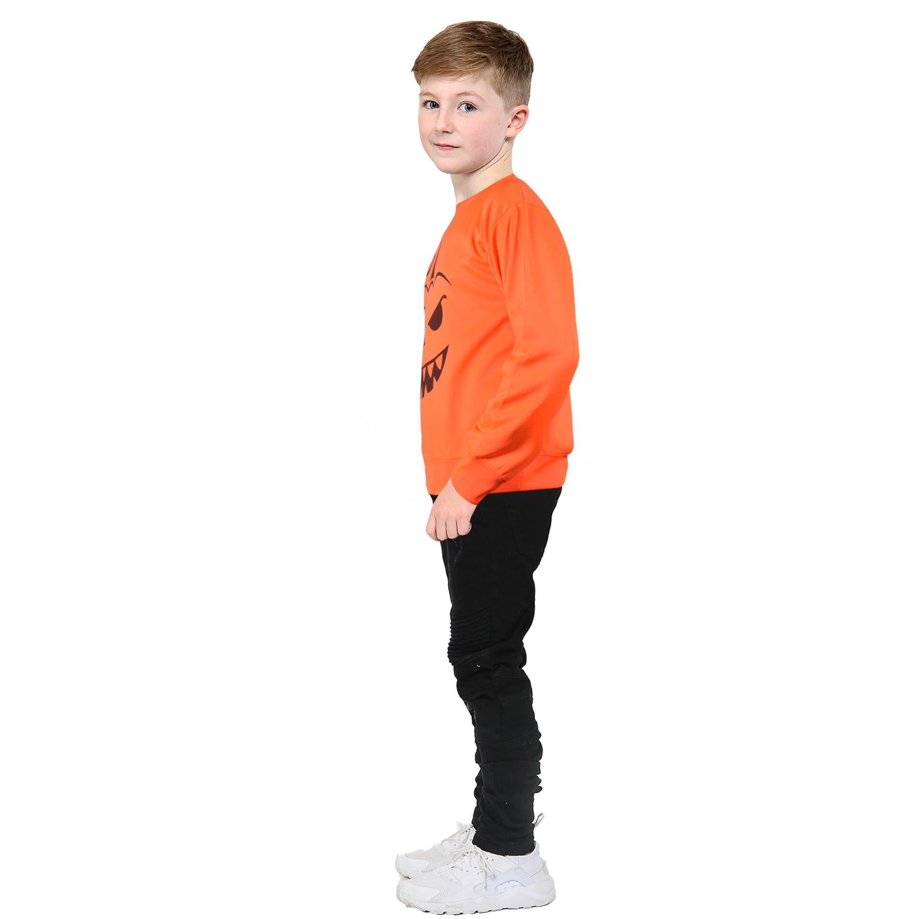 Kids Girls Boys Halloween Pumpkin Sweatshirt Long Sleeve Pullover Shirts 5-14