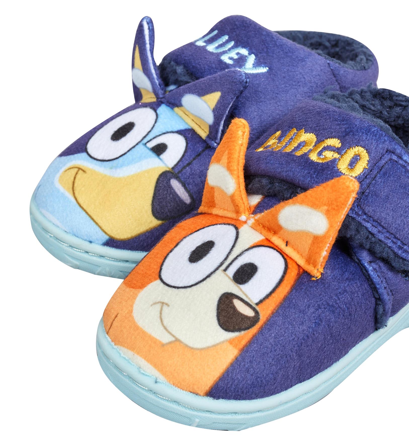 Kids Boys Slippers Bluey Bingo 3D Ears Officially Licensed Soft Warm Slipper