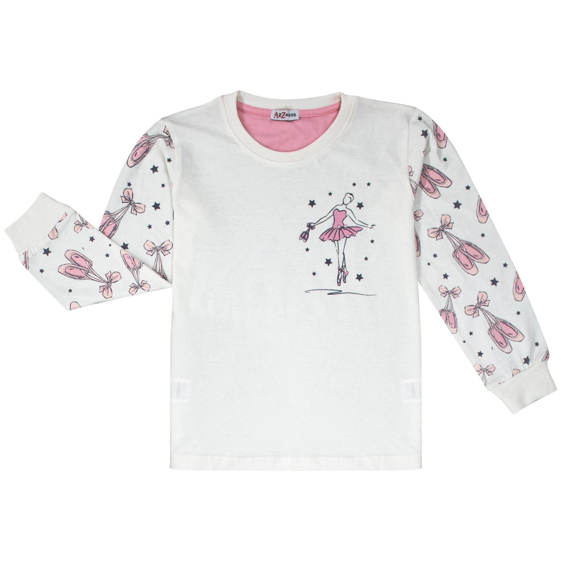 Kids Girls Dancing Baby Pink Print Pyjamas Set