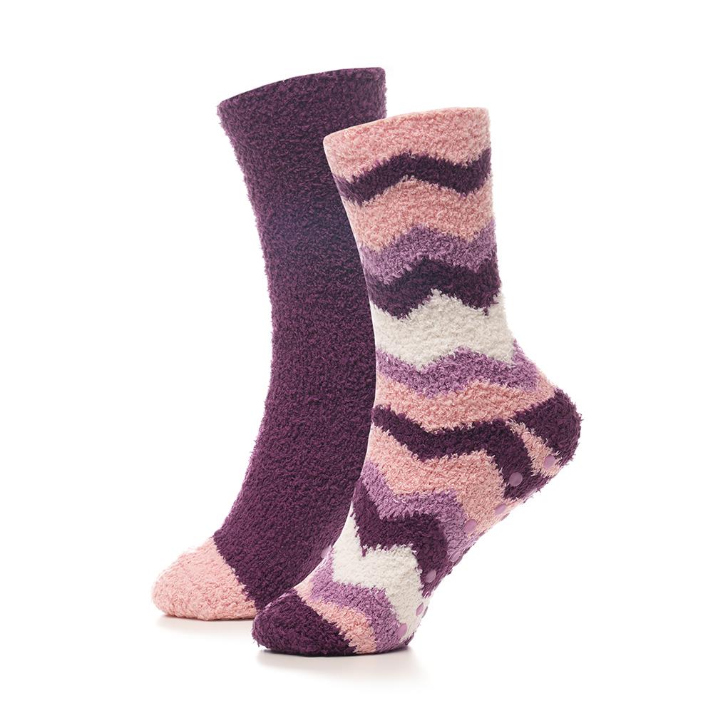 Ladies Socks 4 Pack Striped Durable Comfortable Winter Warm Gripper Cosy Socks