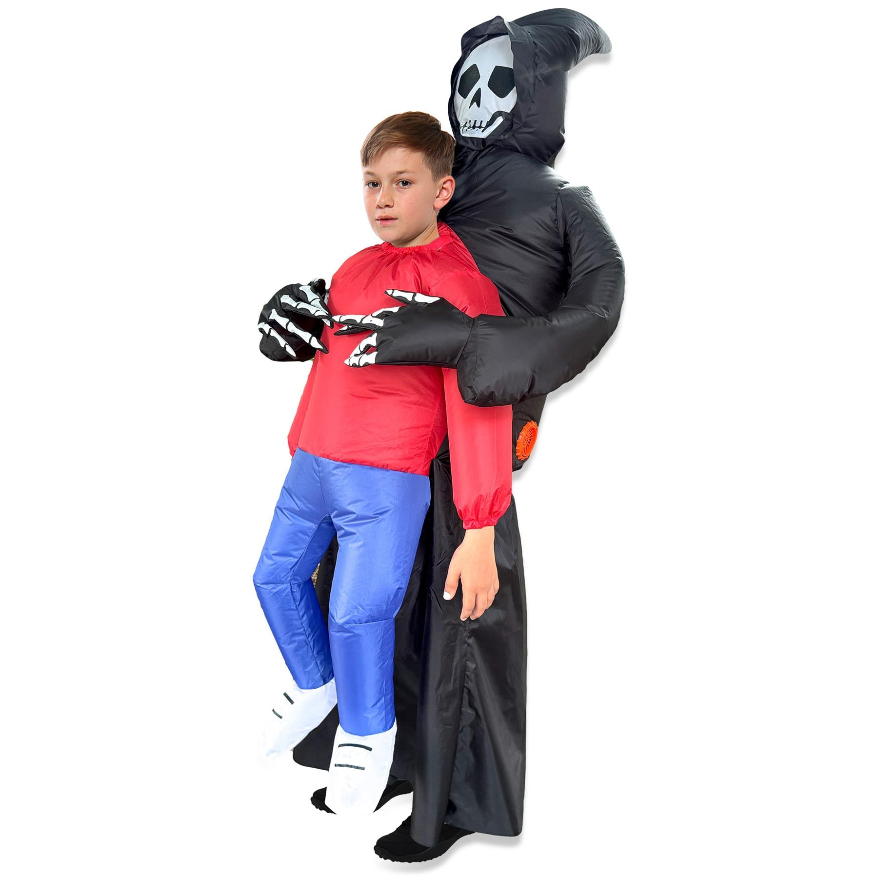 A2Z 4 Kids Scary Ghost Inflatable Costume Skeleton Cosplay Blow Up Costume