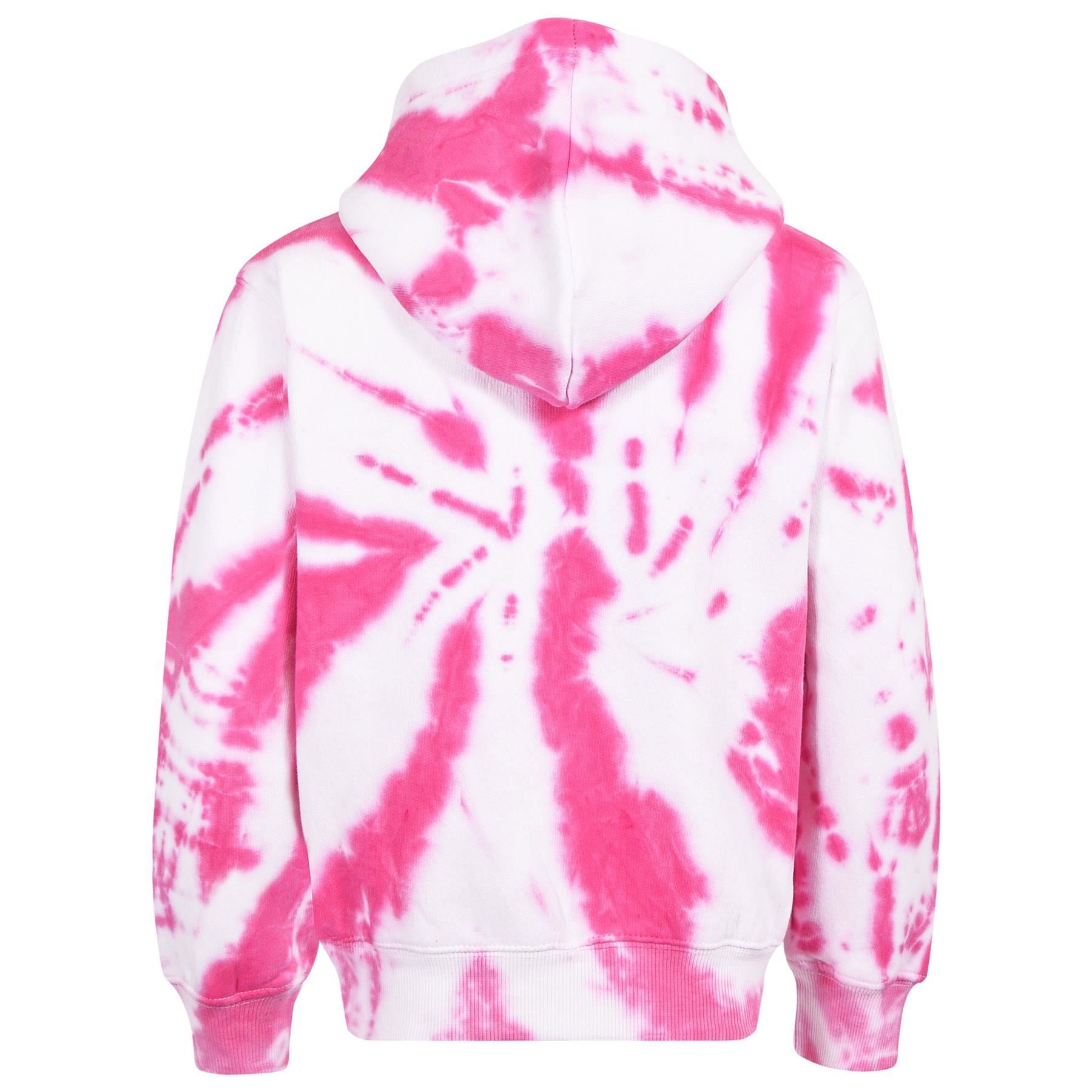 Kids Girls Sweat Shirt Tops Tie Dye Pink Hooded Jumpers Hoodies 5-13 Years