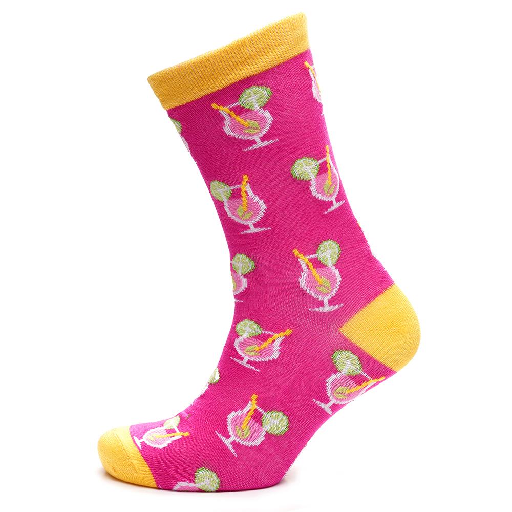 Ladies 3 Pack Black Heel & Toe Pattern Stripe Spot Novelty Drinks Cakes Design