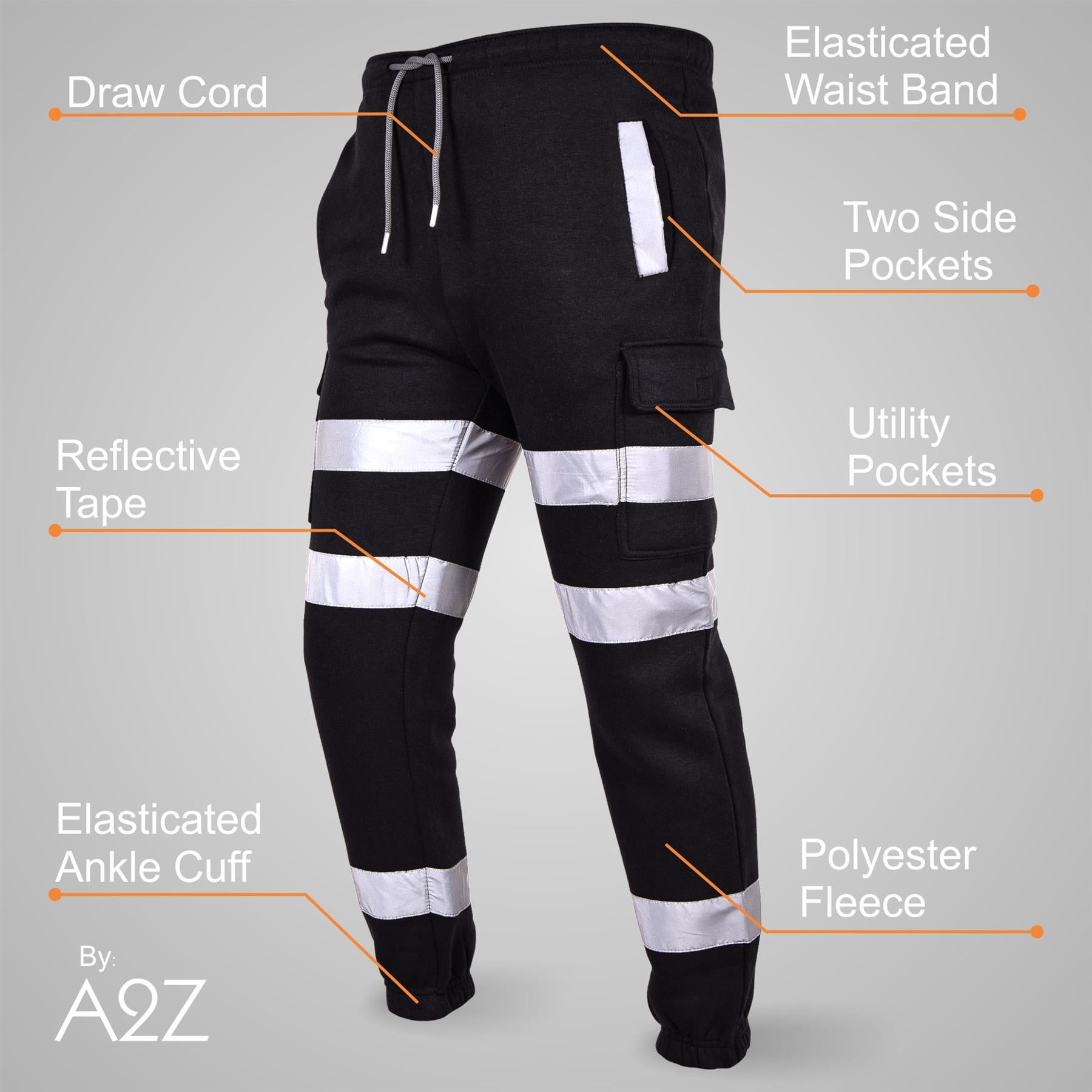 A2Z Hi Vis Reflective Pants High Viz Cargo Trousers