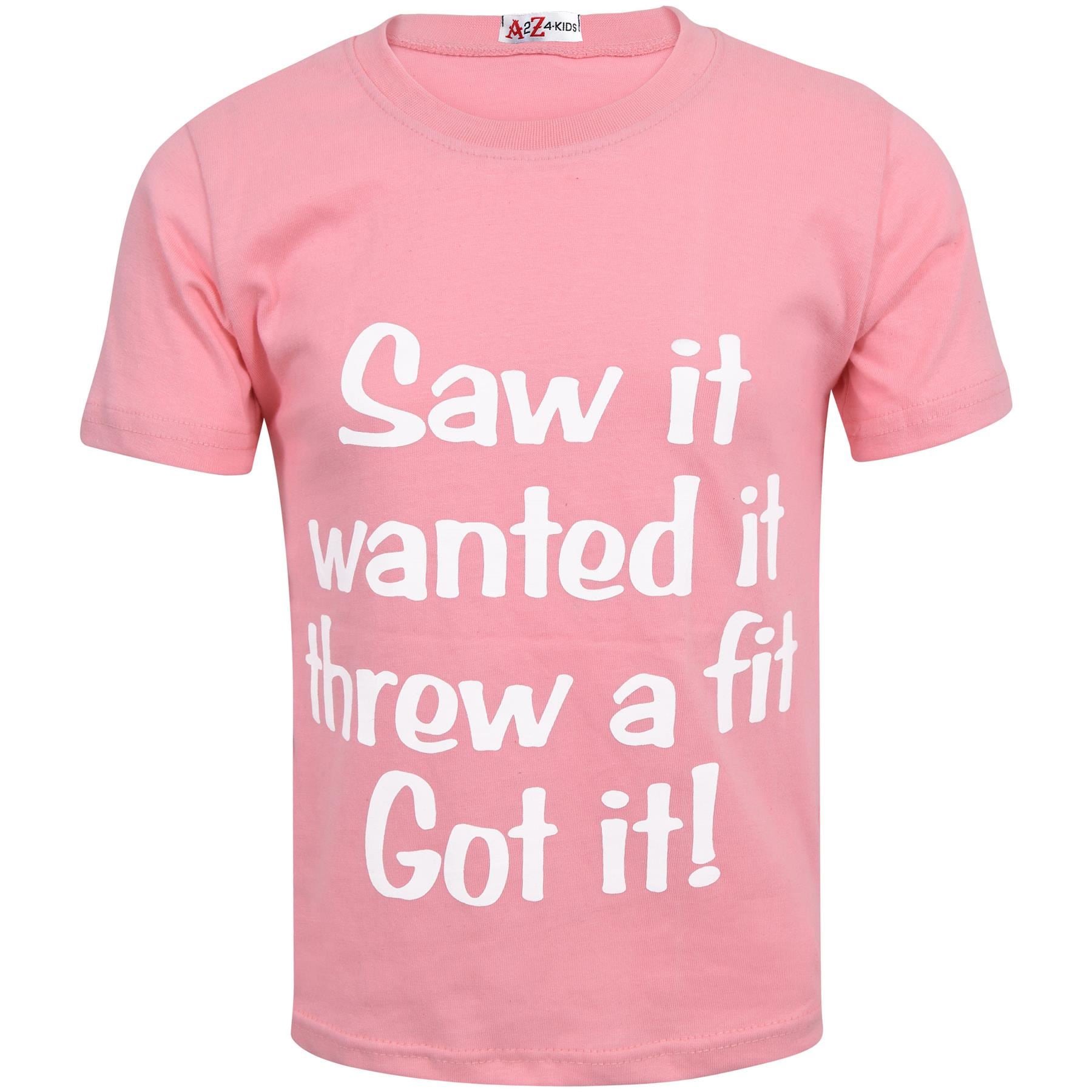 Kids Girls Saw It Print Summer T Shirt Top