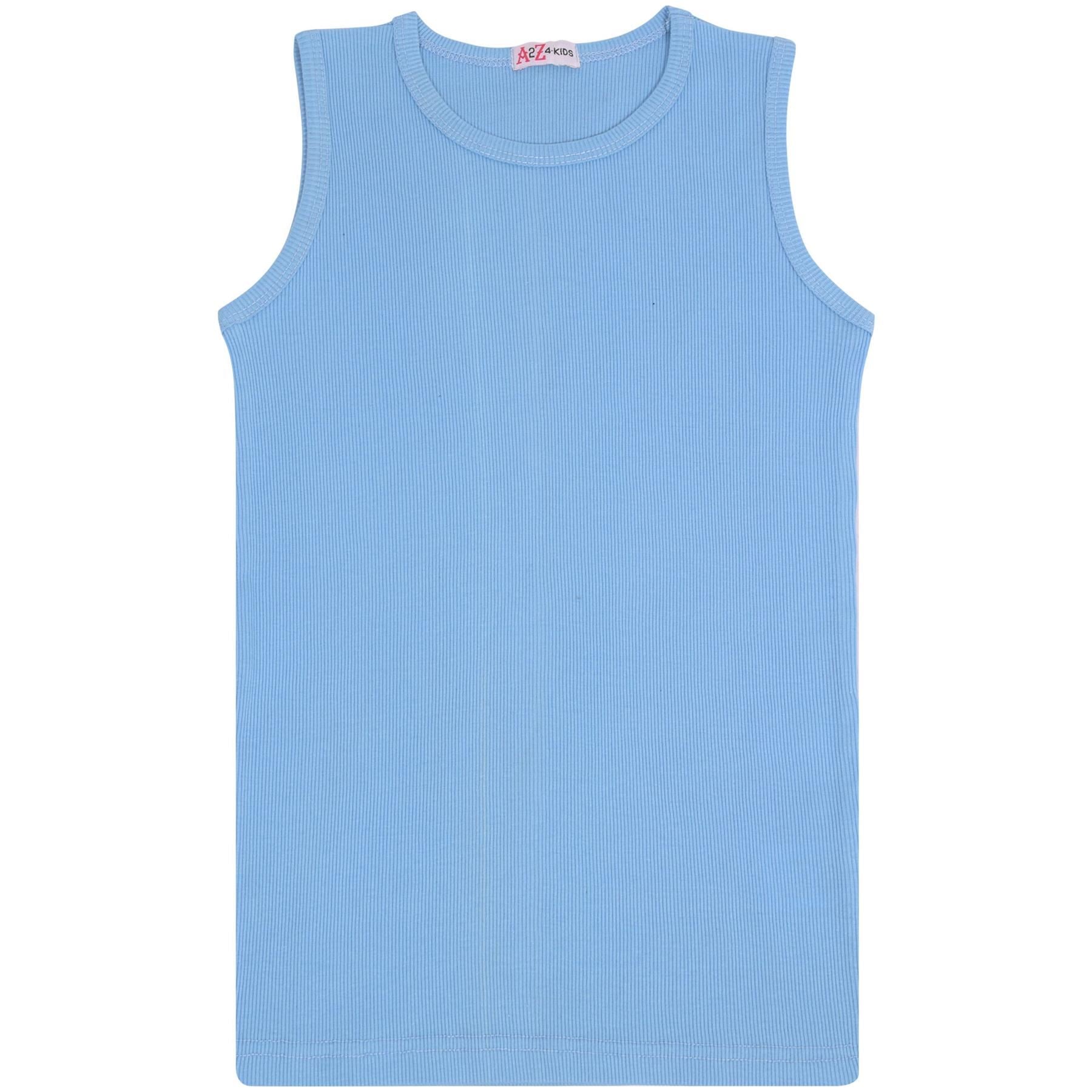 Kids Girls Boys Childrens Vest Top Tank Top Fitted 100% Rich Cotton 2-13 Years