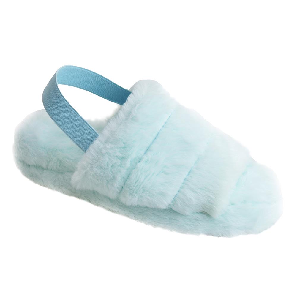 Women Sliders Ladies Fluffy Faux Fur Peep Toe Warm Winter Sandals