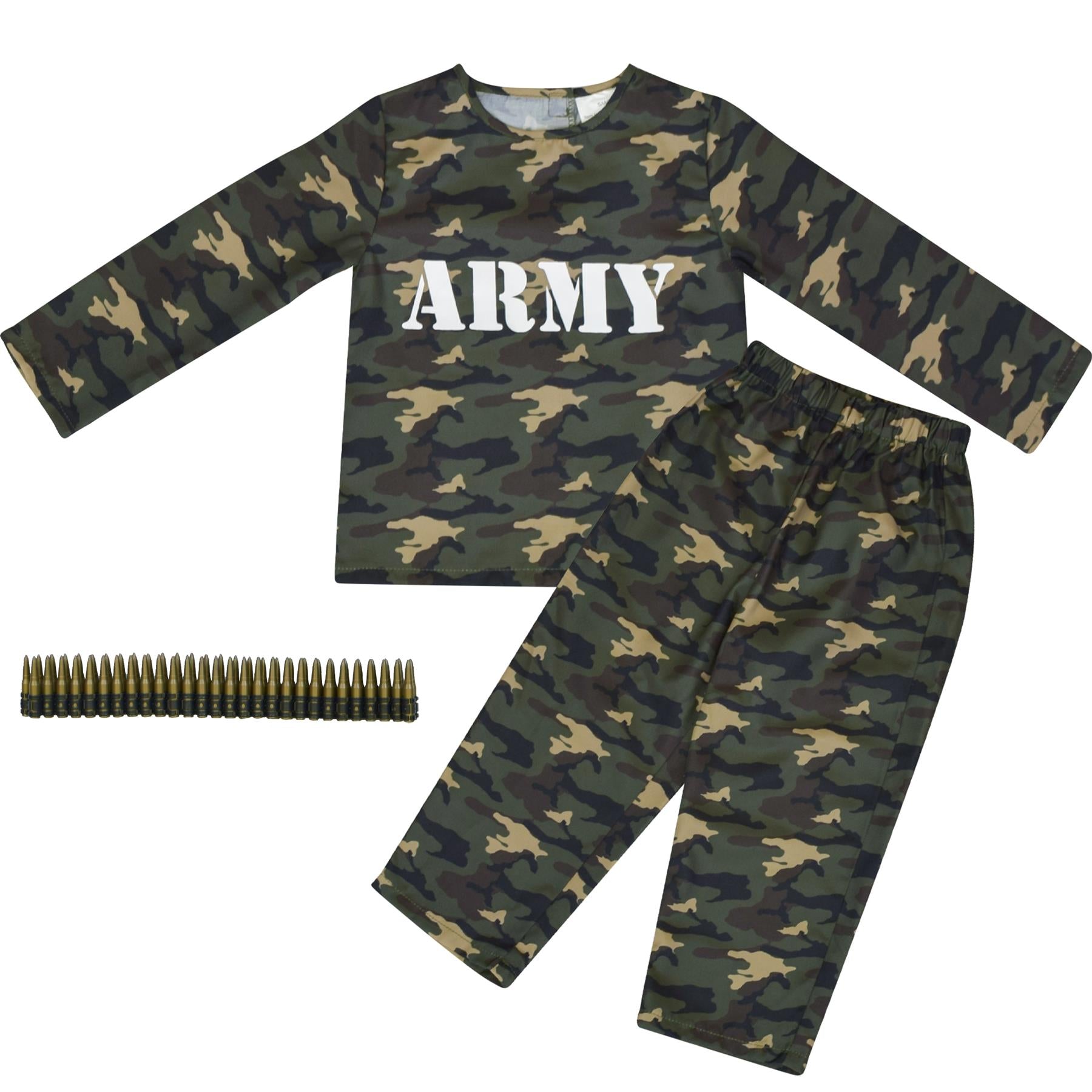 Kids Army Costume Soldier Role Play Halloween Military Camouflage Uniform Outfit