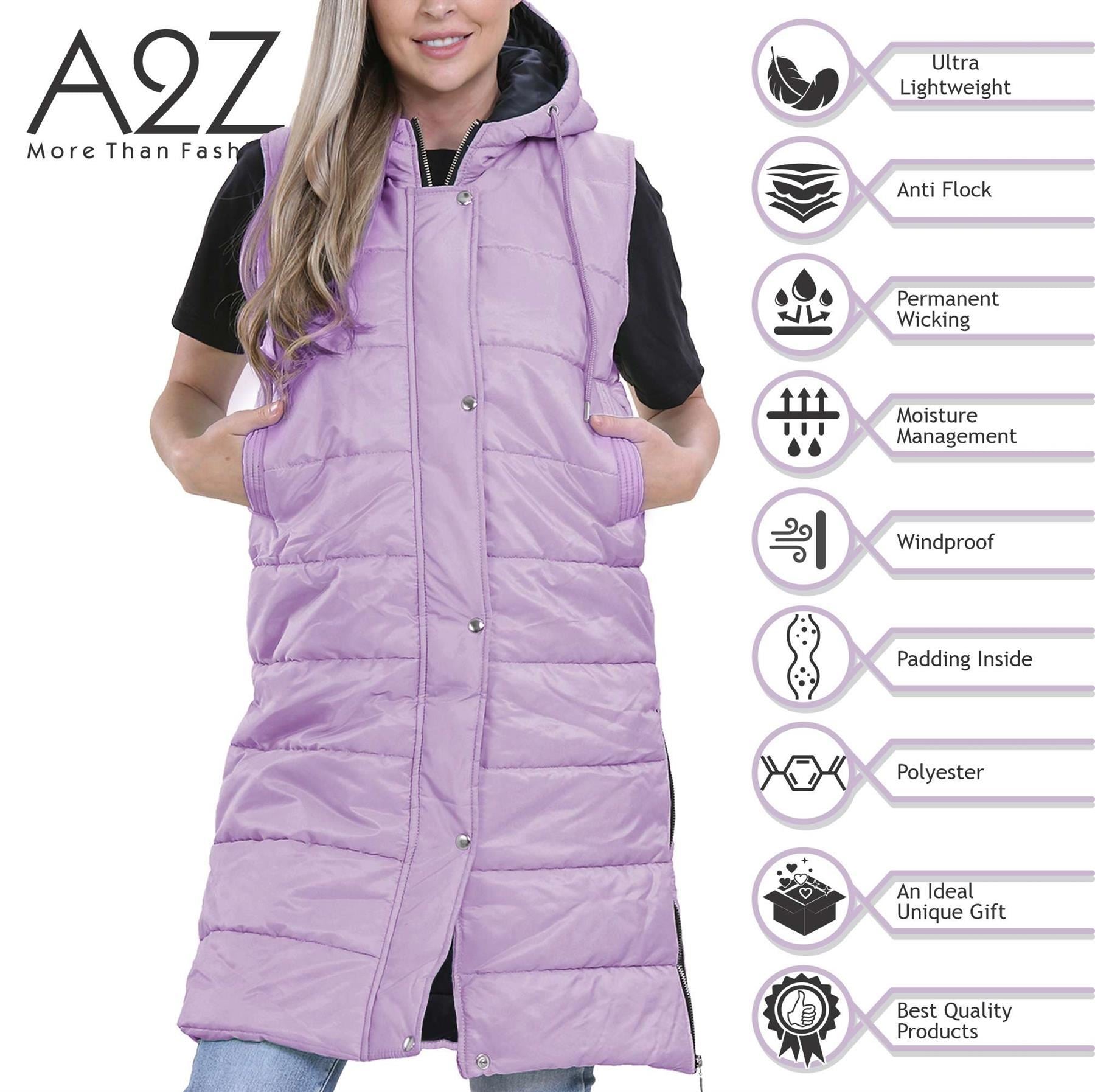 Ladies Oversized Zipped Hooded Long Line Lilac Jacket