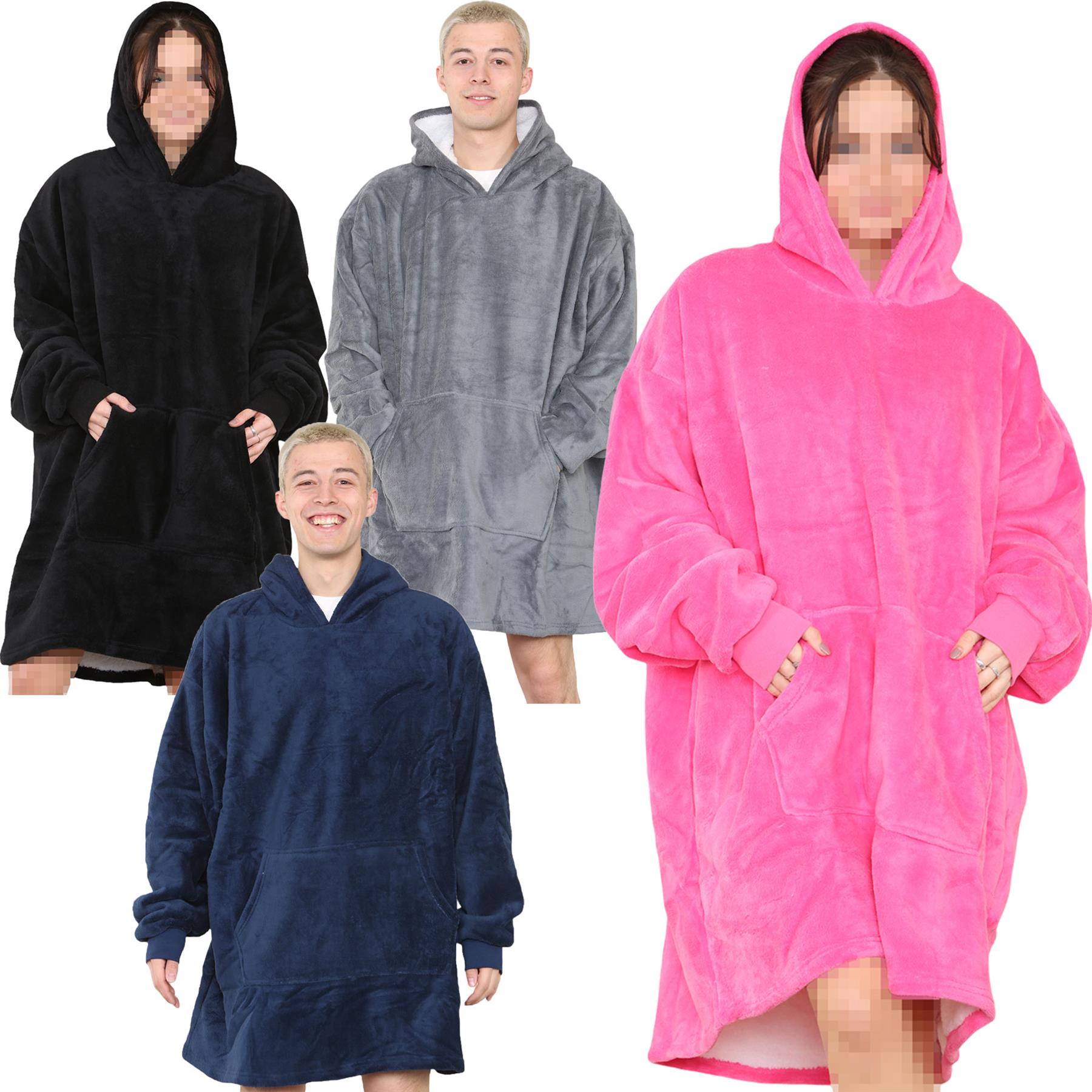 Unisex Oversized Hoodie Snuggle with Plush Sherpa Fleece Lining For Men & Women