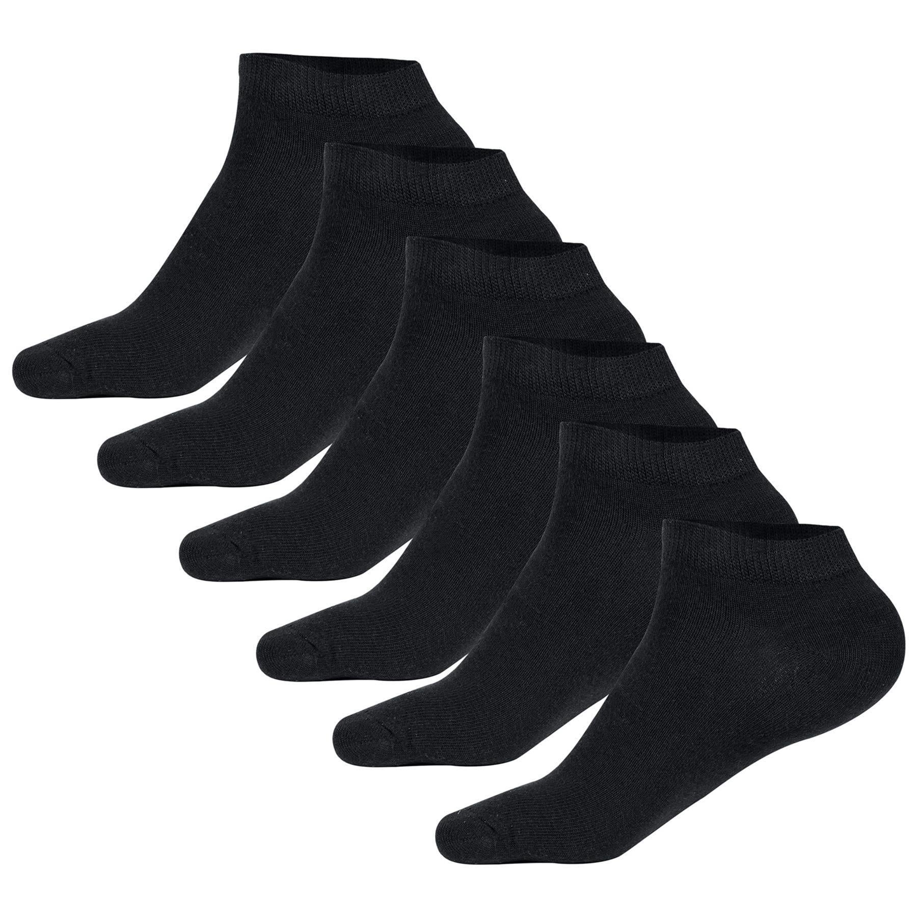 Kids 6 Pack Girls Boys Plain Trainer No Show Socks Cotton School Low Cut Socks