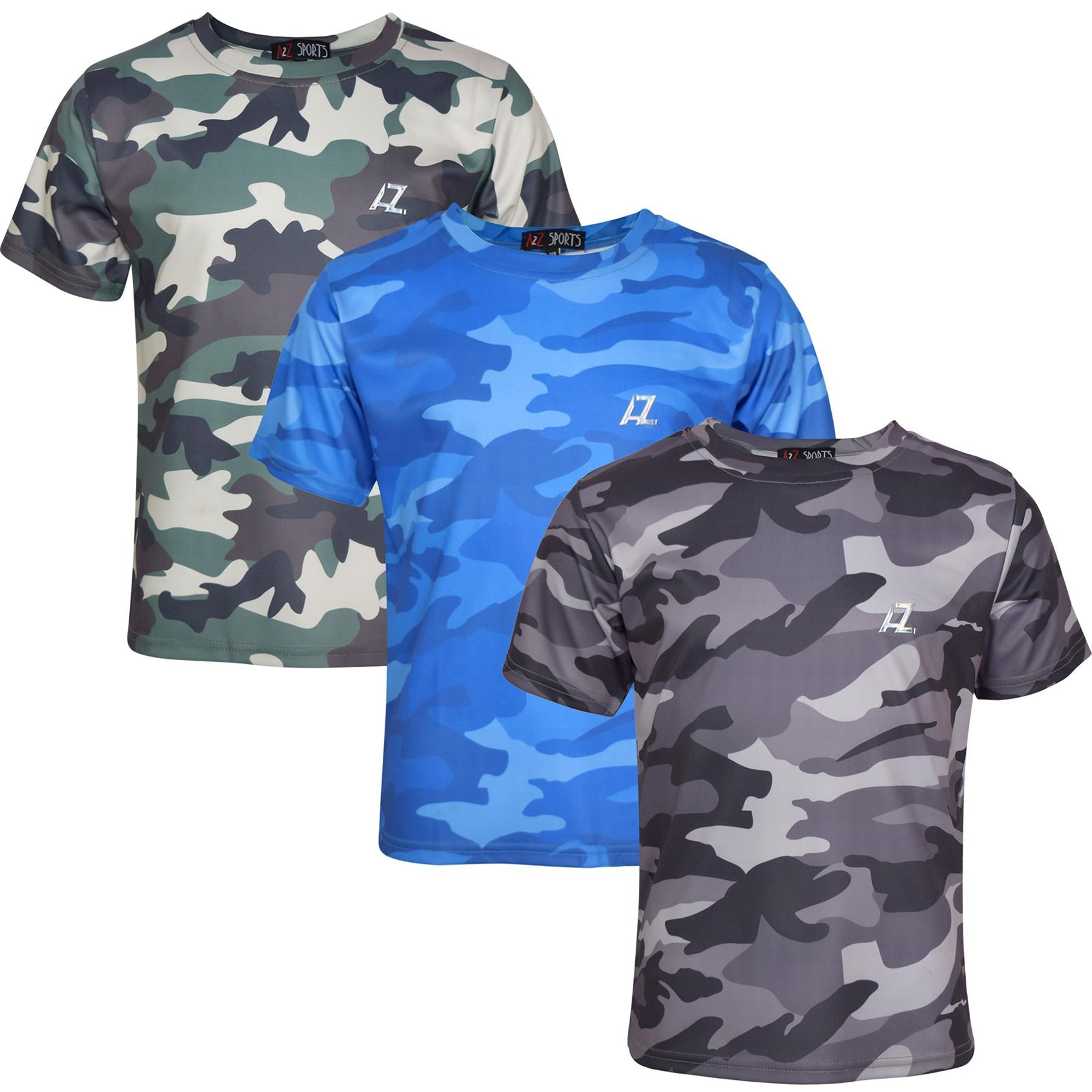 Kids Boys Active T Shirts Camouflage Sports Short Sleeves Summer Tops T-Shirts