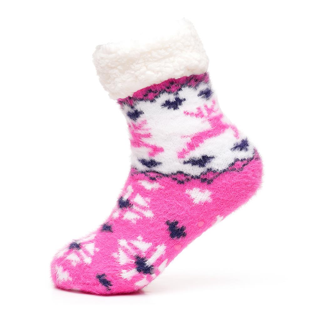 A2Z Ladies Super Soft Fairisle Bed Cosy Fluffy Socks With Sherpa Lining Socks