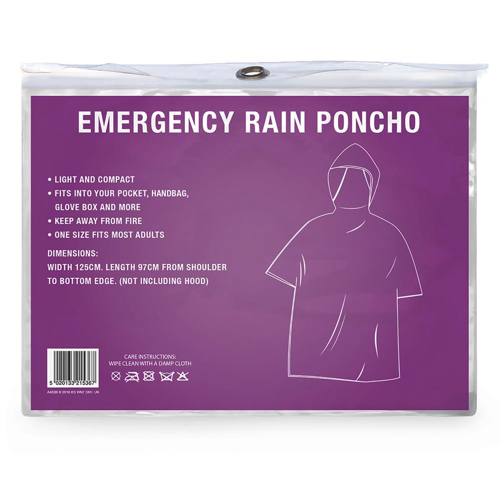 Ladies Waterproof Rain Poncho 3 Pack Lightweight Reusable Raincoat For Unisex