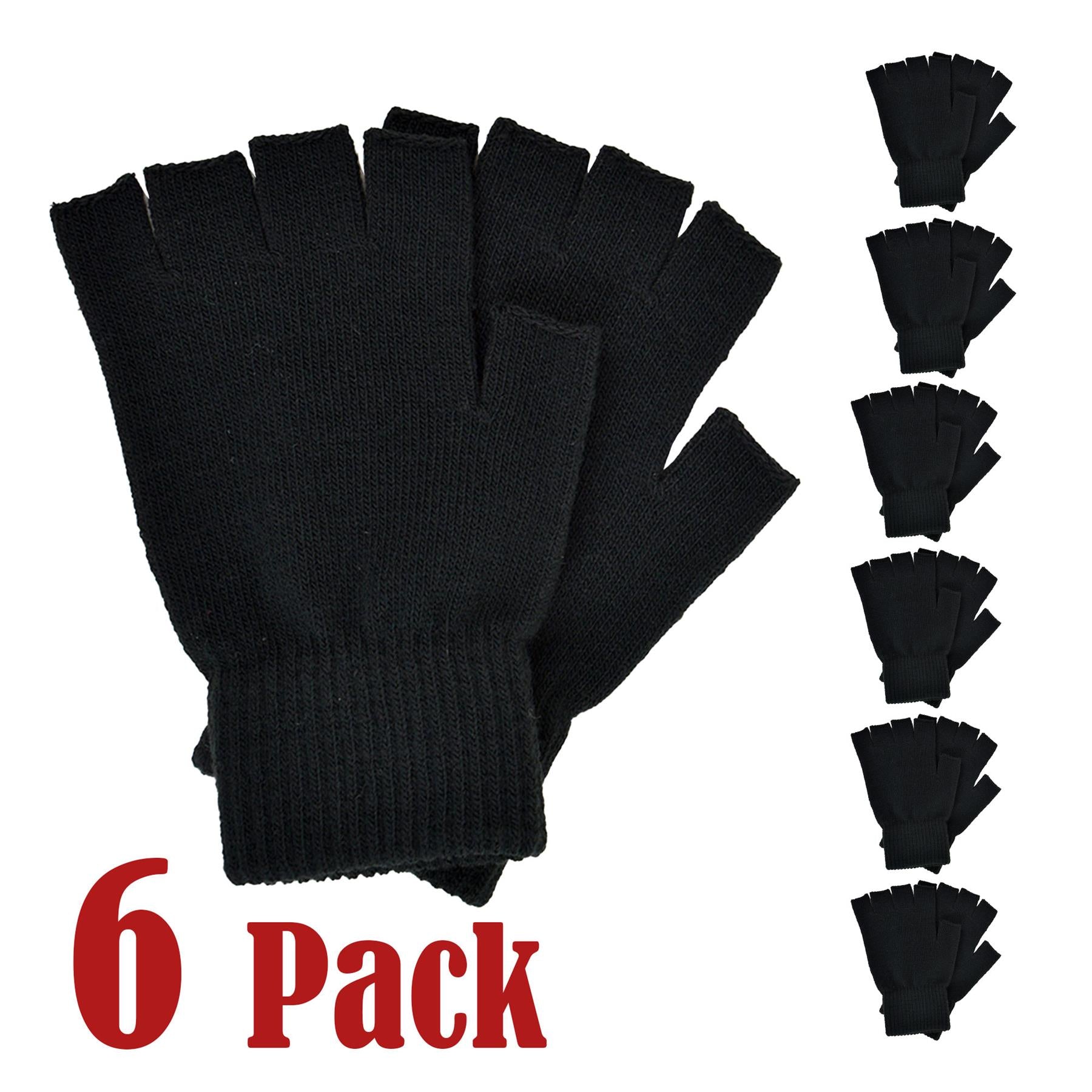 Mens Gloves Thermal Warm Winter Touchscreen Fingerless Magic Half Finger Mittens