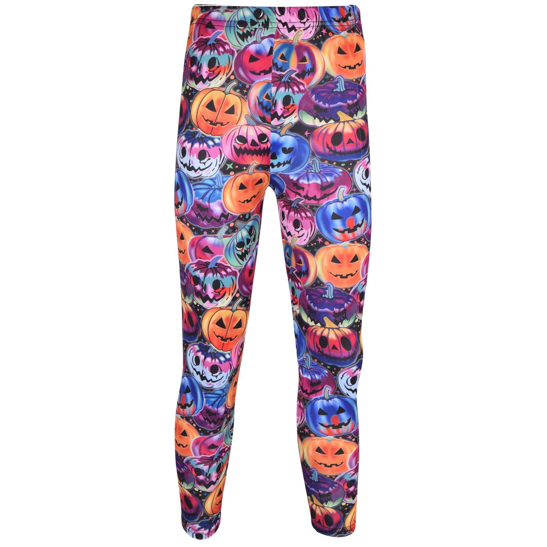 Girls Spider Web Skull Print Halloween Legging