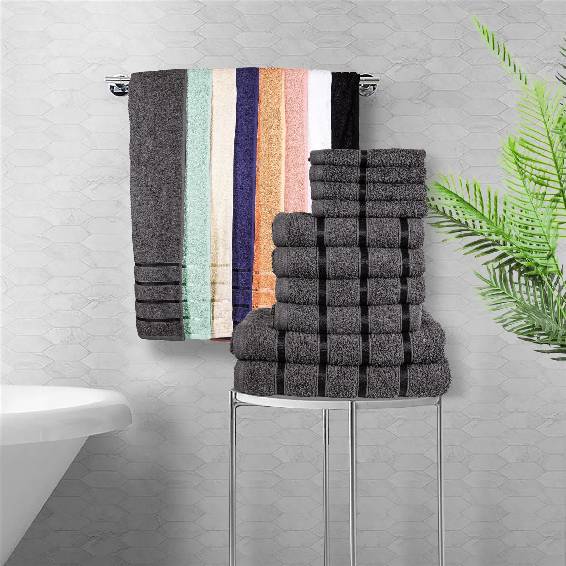 A2Z Luxurious 10 Piece Towel Bath Towel Soft and Absorbent Hand Towel Face Towel