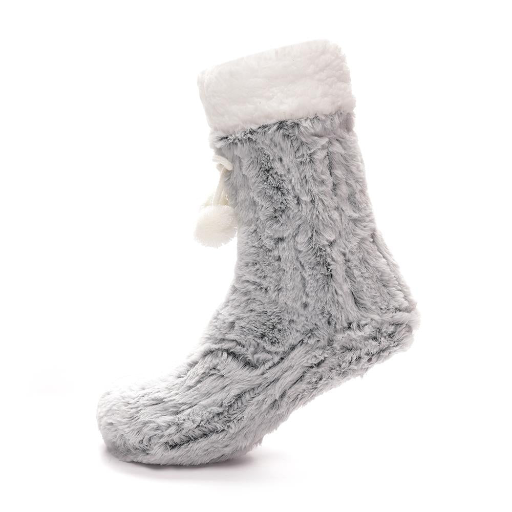 A2Z Ladies Furry Loung Socks Sherpa Lining Pompom Comfort Soft Fuzzy Socks