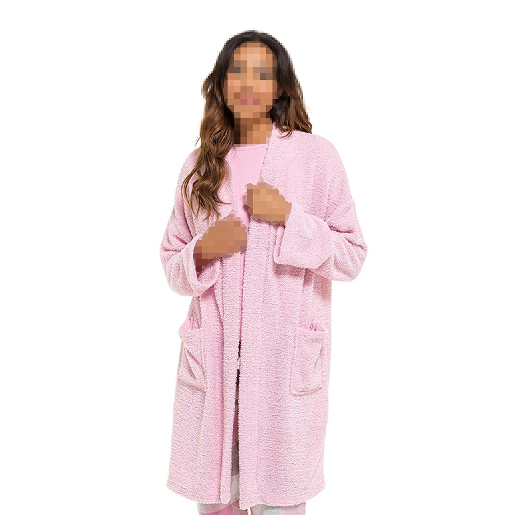 A2Z Ladies Wolf Harte Textured Fluffy Fleece Cardi Dressing Gown Warm Loungewear