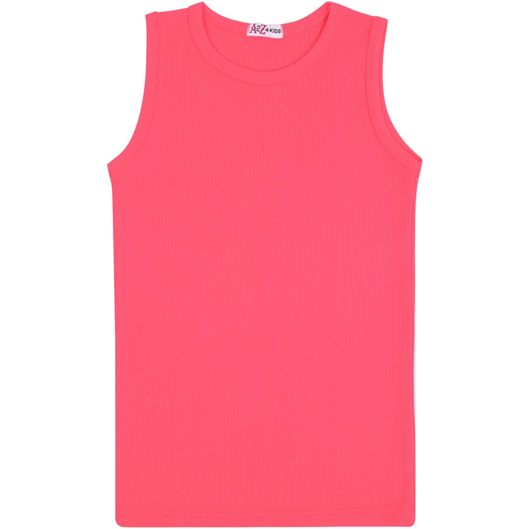 Kids Girls Boys Childrens Vest Top Tank Top Fitted 100% Rich Cotton 2-13 Years
