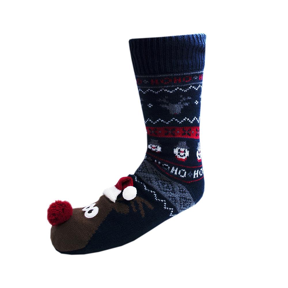 A2Z Mens Christmas 3D Reindeer Socks Winter Warm Comfortable Men Slipper Socks