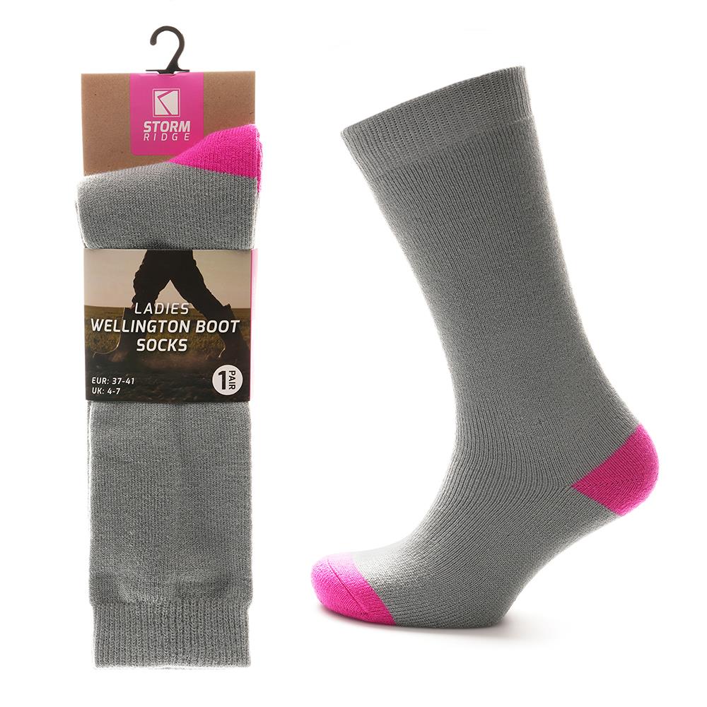 A2Z 3 Pack Ladies Wellington Boot Socks Calf High Comfortable Women Socks 4-7