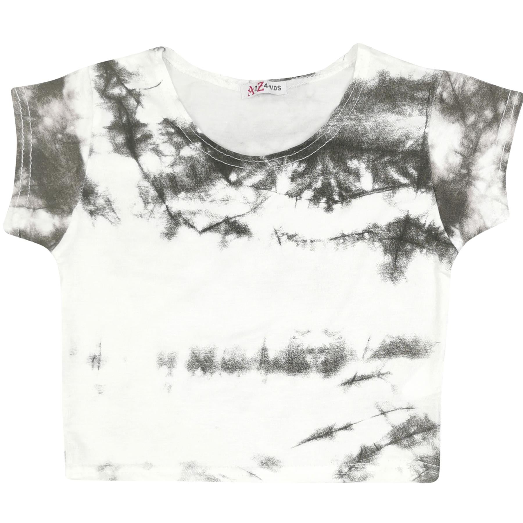 Kids Girls Tops Tie Dye Print Stylish Fashion Trendy T Shirt Crop Top 5-13 Year