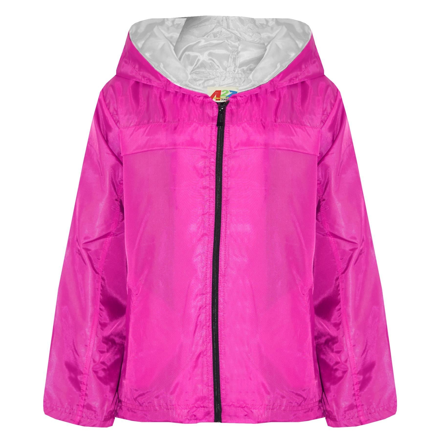 Girls Boys Raincoats Jackets Kids Waterproof Hooded Cagoule Age 5-13 Years