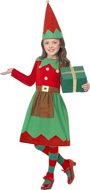 Childs Christmas Santa's Helper Elf Girl Fancy Dress Costume Kids Outfit Smiffys