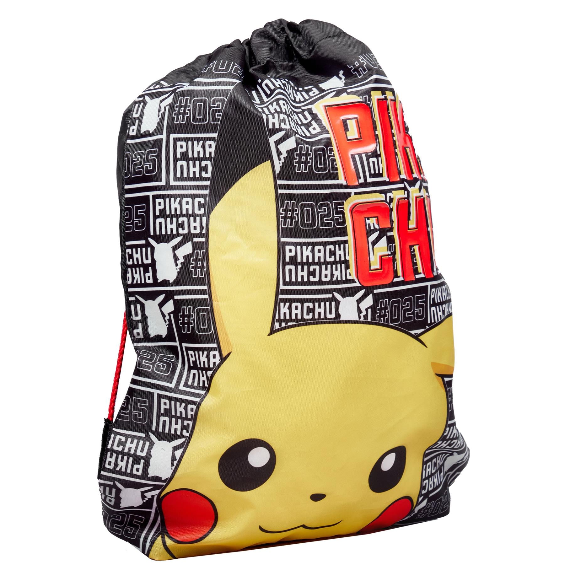 Officially Licensed Pokemon Pikachu Eva Character Trainer Bag Drawstring Gym Bag