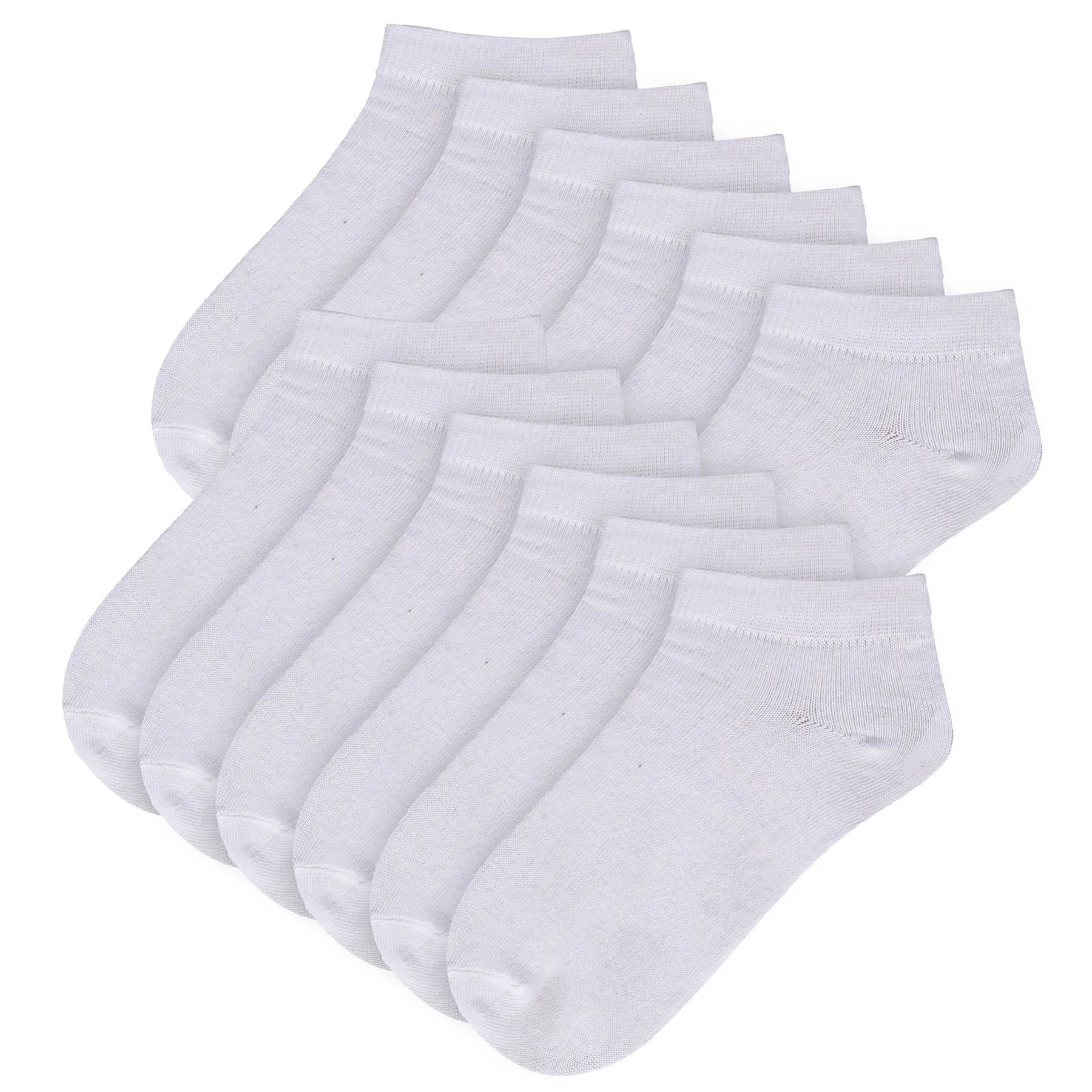 A2Z 4 Kids Girls Boys 12 Pack Plain Trainer No Show Socks Cotton School Socks