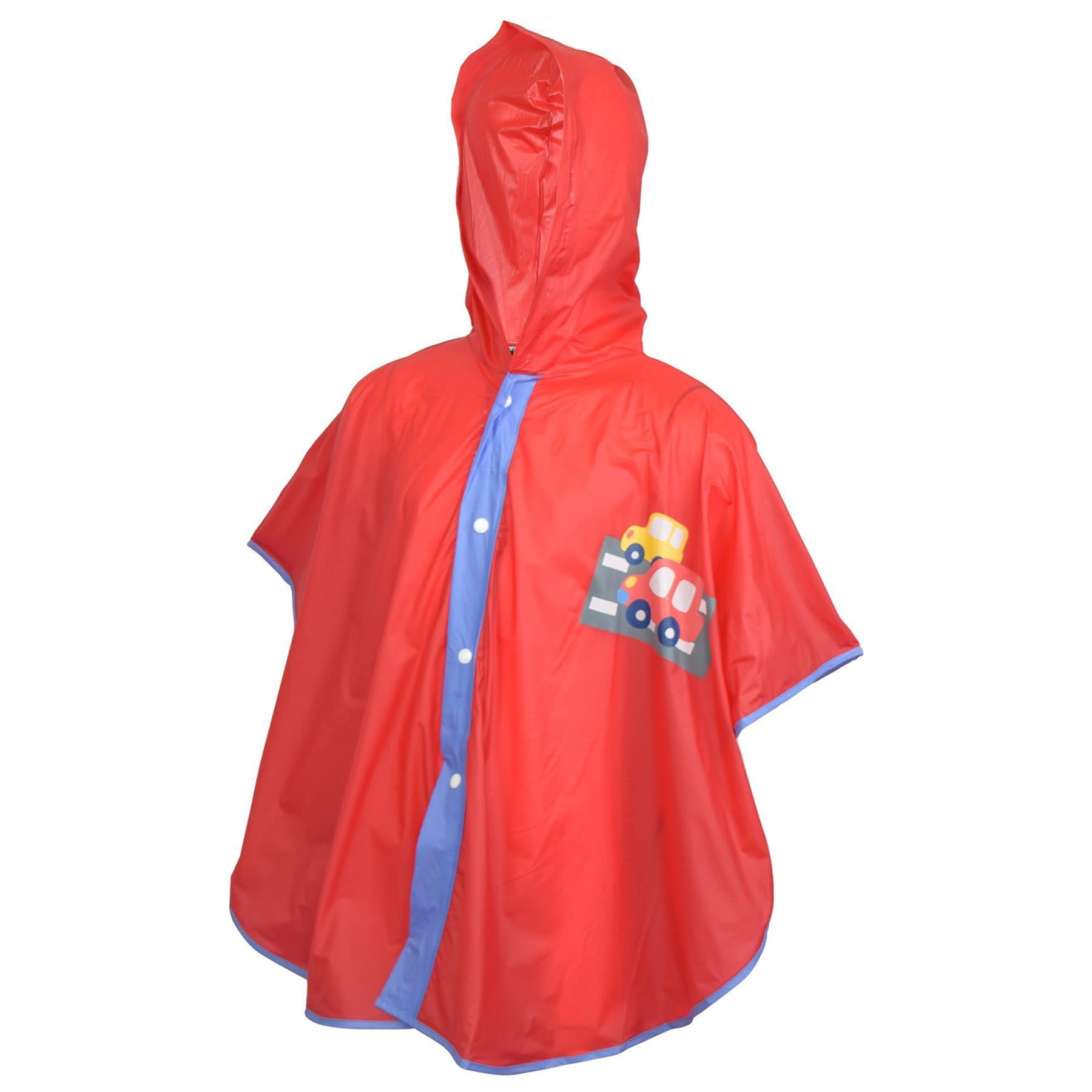 Kids Girls Boys Waterproof Rainwear Poncho Lightweight Hooded Reusable Raincoat