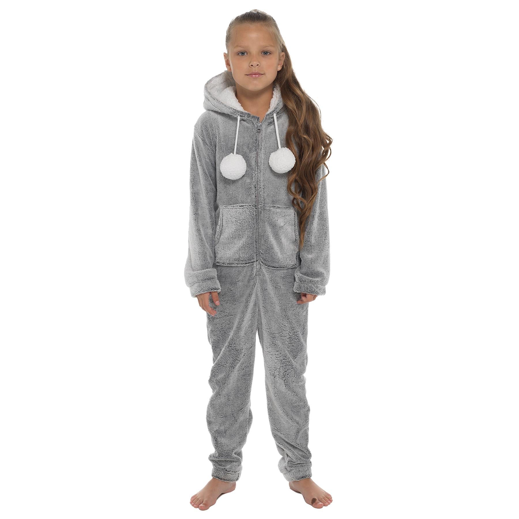 A2Z 4 Kids Girls A2Z Onesie One Piece Hooded Soft Fluffy All in One Jumpsuit