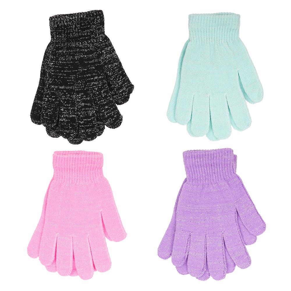 Kids Girls Boys Gloves 4 Pack metallic Fiber Magic Gloves Full Fingers Mittens