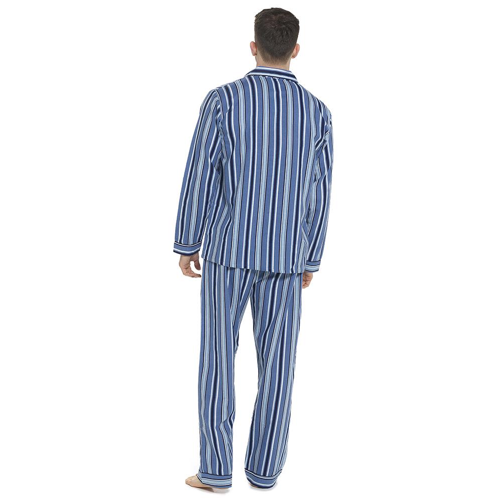 A2Z Mens Pyjama Traditional Stripe Brushed Cotton Pyjama 2 Piece Top Bottom Set