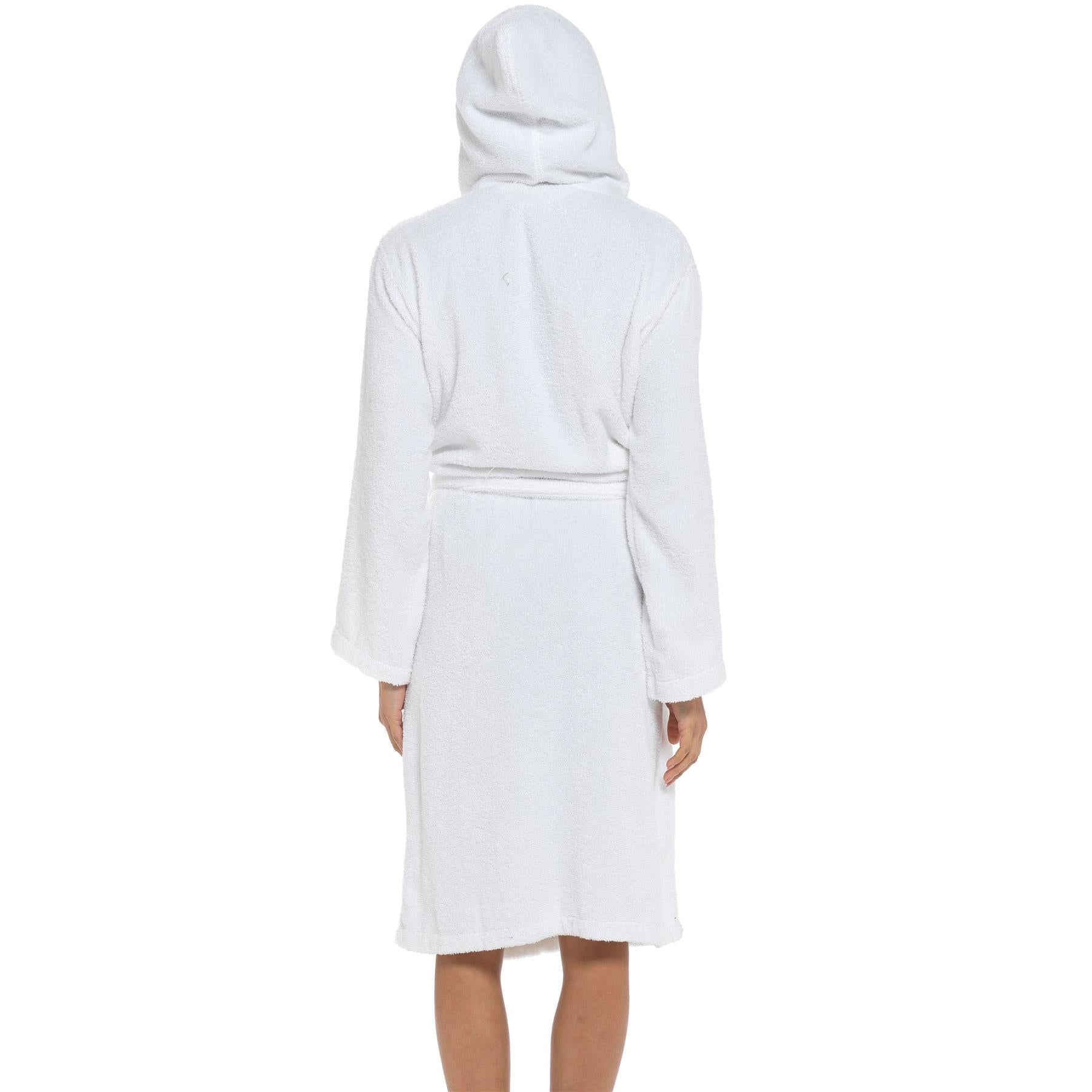 A2Z Women's Luxurious 100% Cotton Towelling Bathrobe Hooded Towel Changing Robe