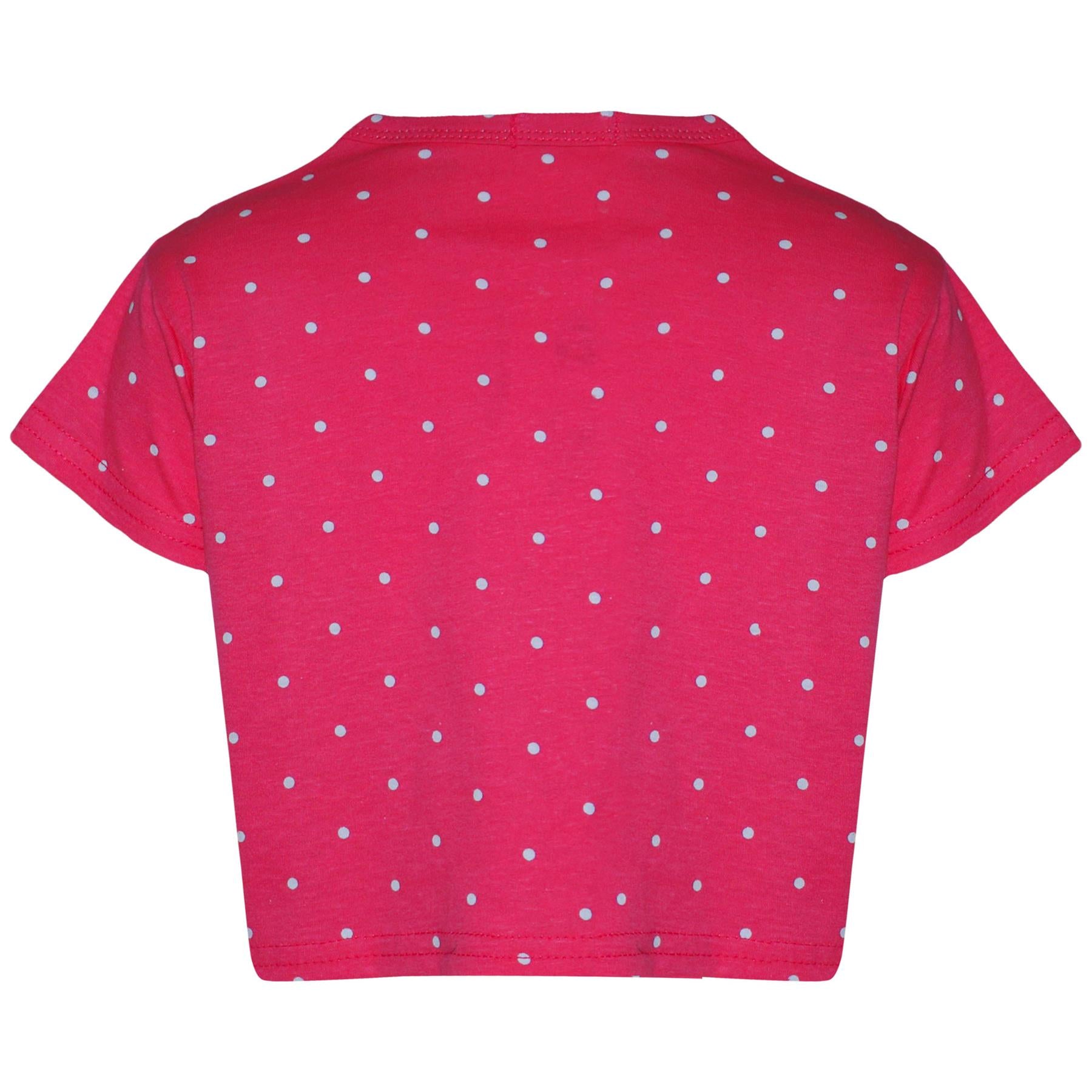 Kids Girls Crop & Shorts Polka Dot Print Fashion Top Summer Outfit Set 5-13 Year