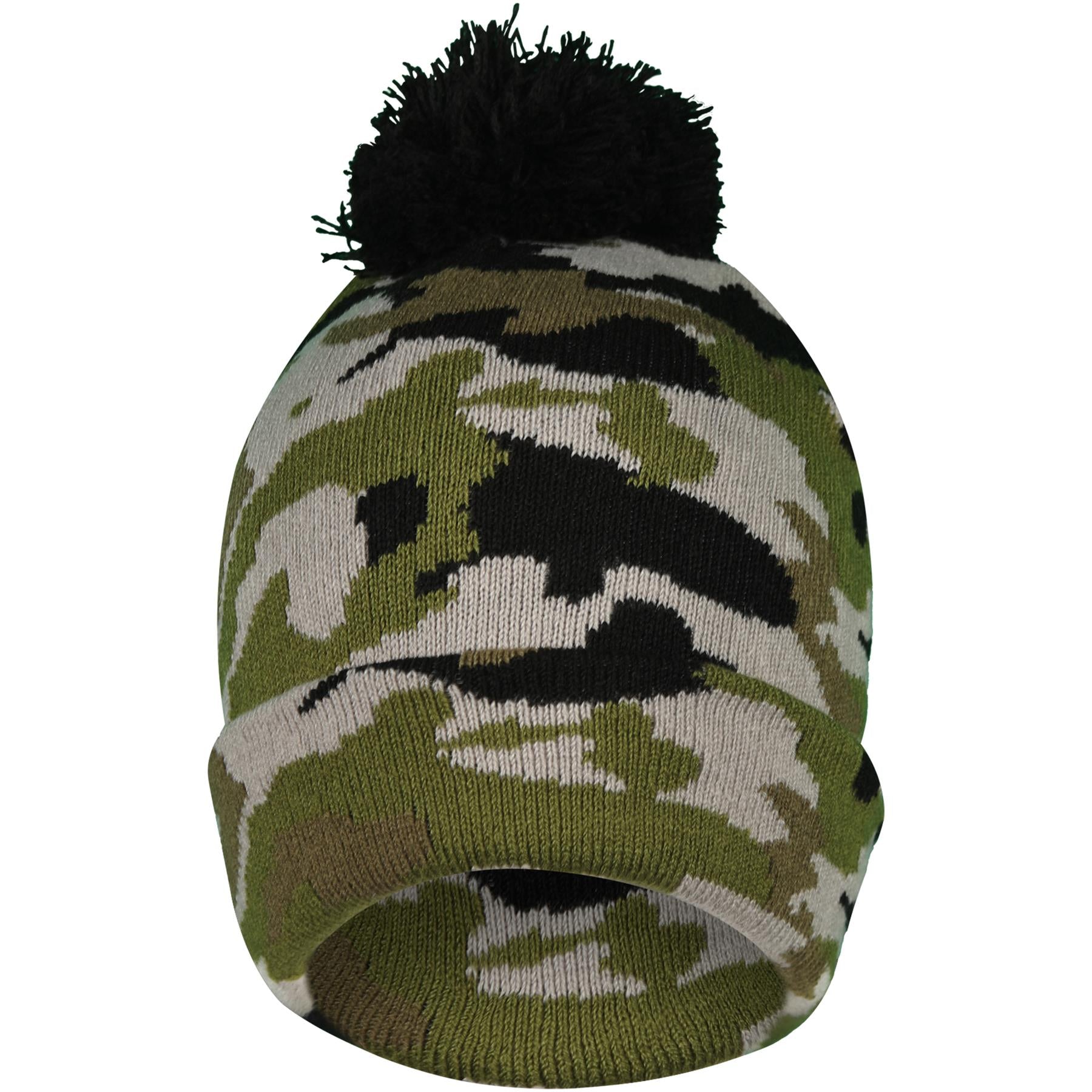 Kids Boys Camouflage Hat Knitted Bobble Baenie Pom Pom Soft Warm Cosy Winter Hat