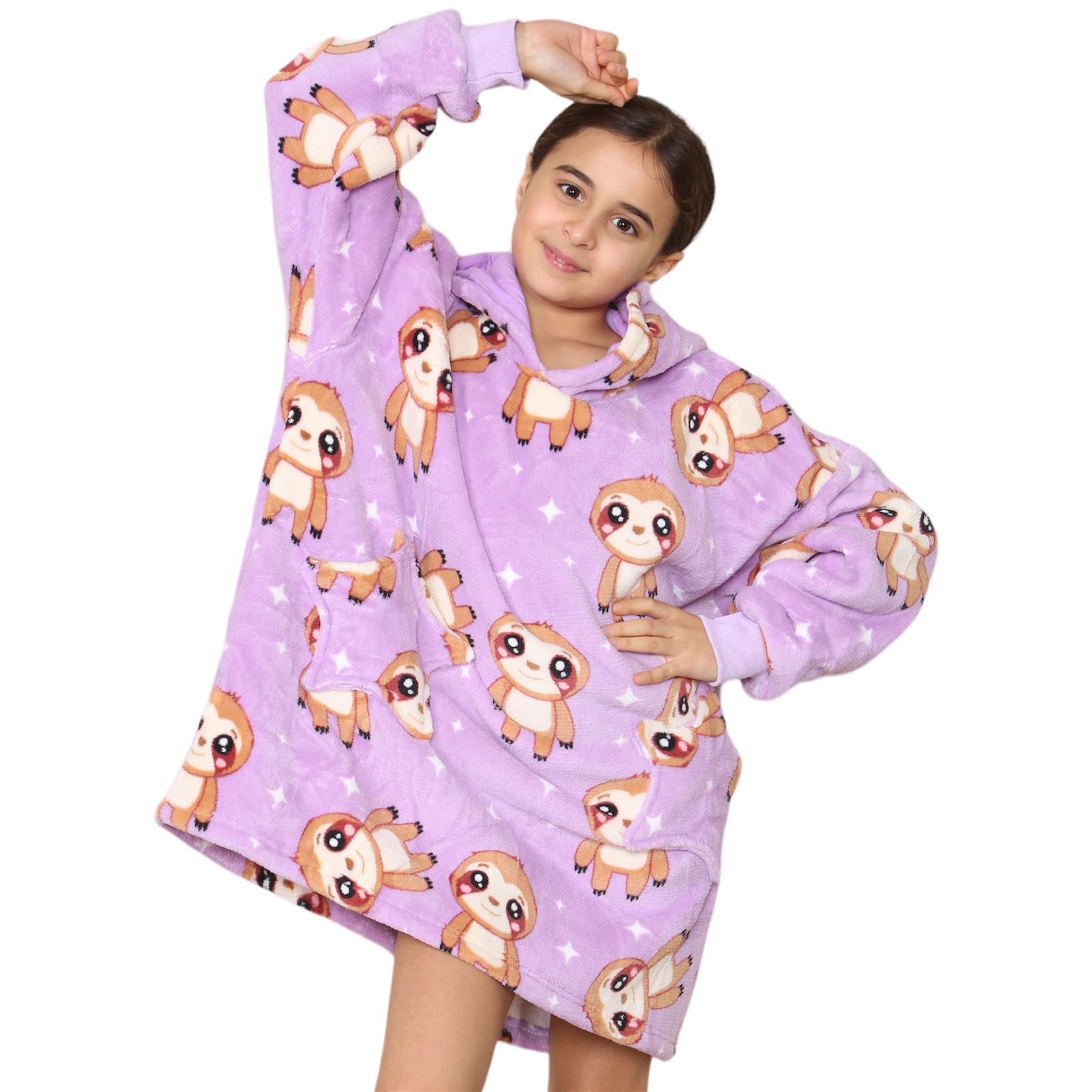 Kids Girls Boys Ultra Soft Oversized Hoodie Snuggle Plush Sherpa Fleece Lining