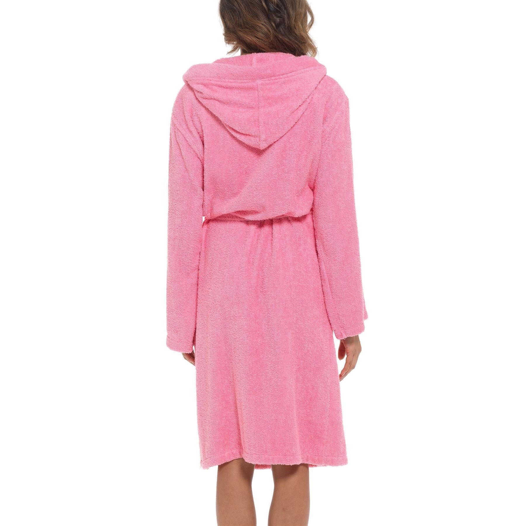 A2Z Women's Luxurious 100% Cotton Towelling Bathrobe Hooded Towel Changing Robe