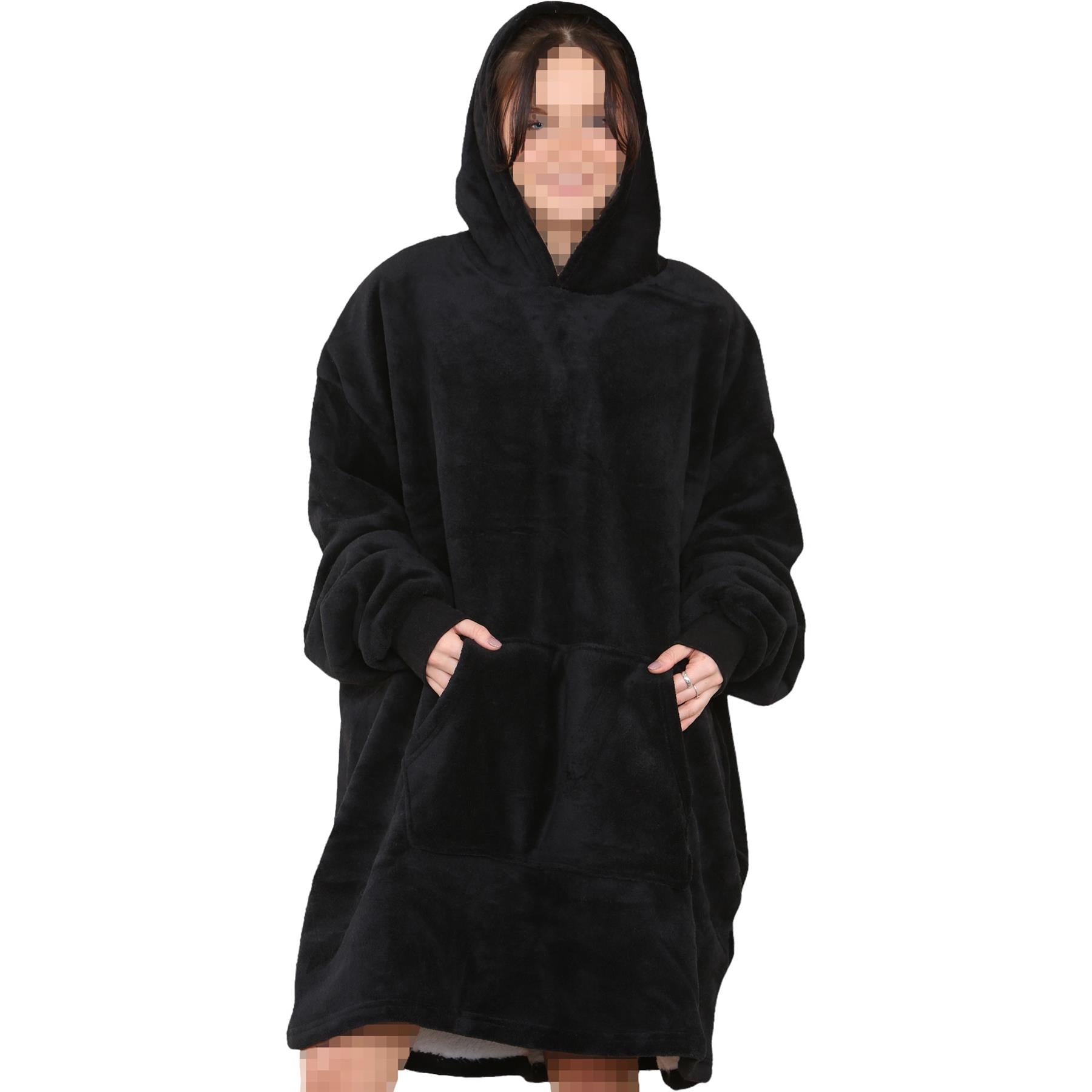 Unisex Oversized Hoodie Snuggle with Plush Sherpa Fleece Lining For Men & Women